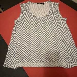 Athleta Navy and White Zigzag Tank Top